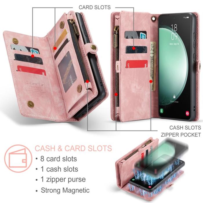 Caseme - CASEME 008 Plånboksfodral för Samsung Galaxy S23 FE Konstläder - Rosa