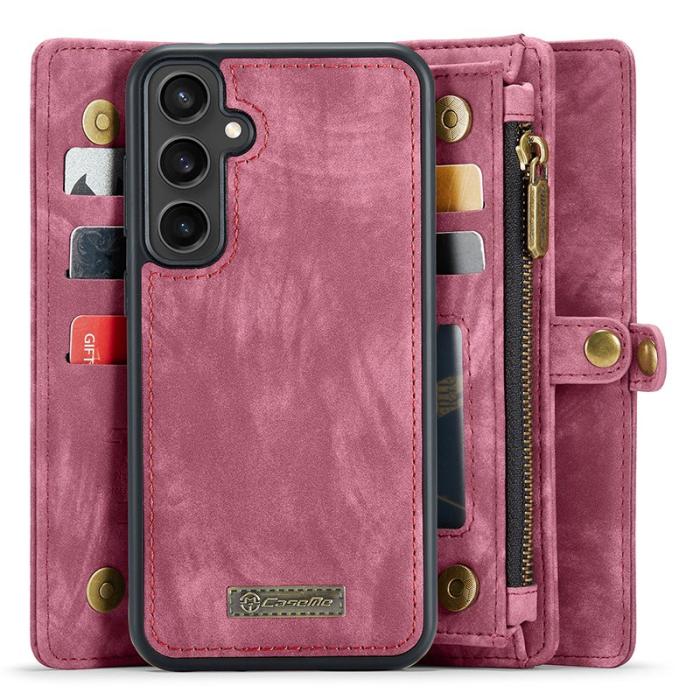 Caseme - CASEME 008 Konstläder Plånboksfodral för Samsung Galaxy S23 FE - Röd