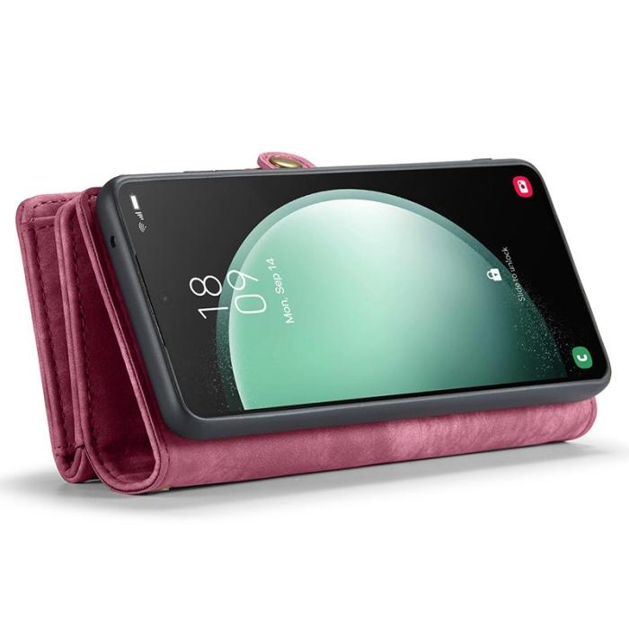Caseme - CASEME 008 Konstläder Plånboksfodral för Samsung Galaxy S23 FE - Röd