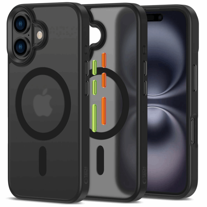 Tech-Protect - Tech-Protect iPhone 16 Mobilskal Magmat XT 3-Set - Matt Svart