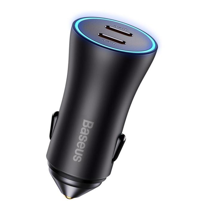 BASEUS - Baseus Golden Billaddare 40W 2 x USB-C - Grå