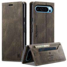 AUTSPACE - AUTSPACE Google Pixel 9 Pro Wallet Fodral KonstL&auml;der - Kaffe