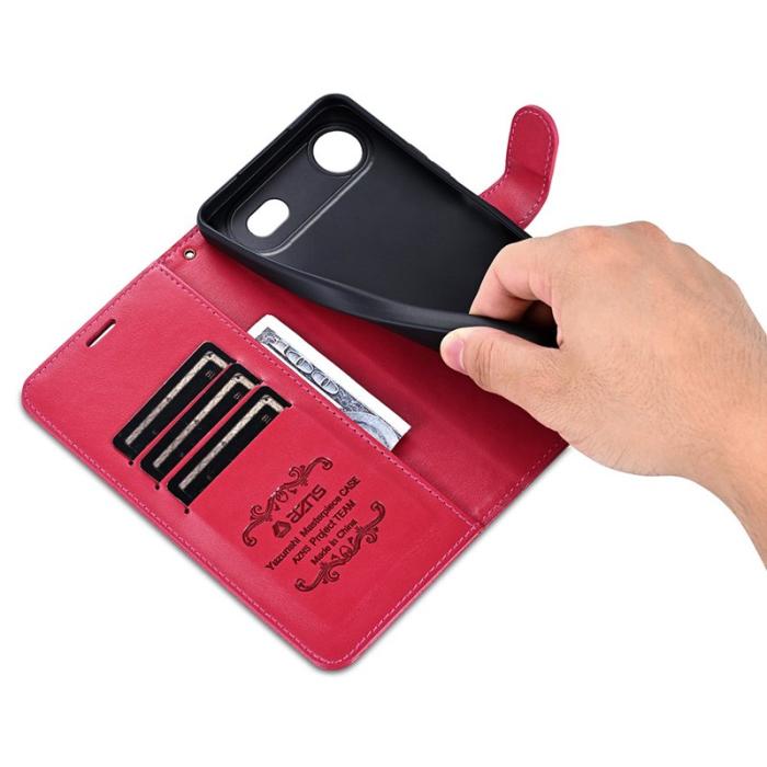AZNS - AZNS iPhone Air Plånboksfodral Anti-Scratch Konstläder - Röd