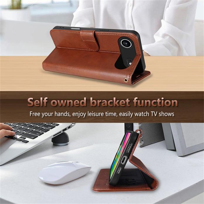 AZNS - AZNS iPhone Air Plånboksfodral Anti-Scratch Konstläder - Röd
