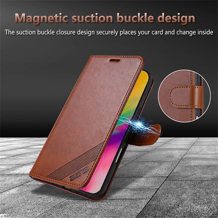AZNS - AZNS iPhone Air Plånboksfodral Anti-Scratch Konstläder - Röd