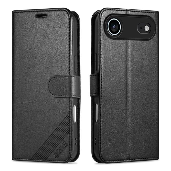 AZNS - AZNS iPhone Air Plånboksfodral Anti-Scratch Konstläder - Svart