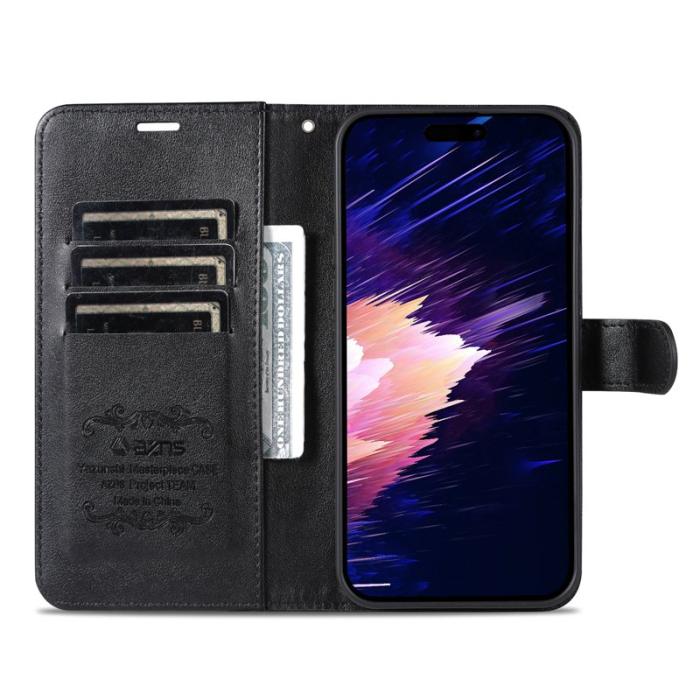 AZNS - AZNS iPhone Air Plånboksfodral Anti-Scratch Konstläder - Svart