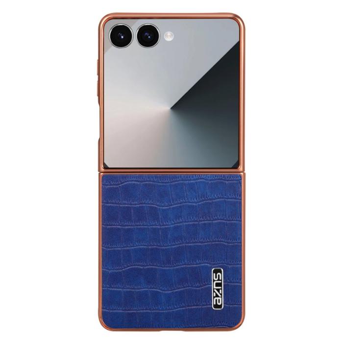 AZNS - AZNS Samsung Galaxy Z Flip7 Fodral - Electroplating KonstLäder + PC - Blå