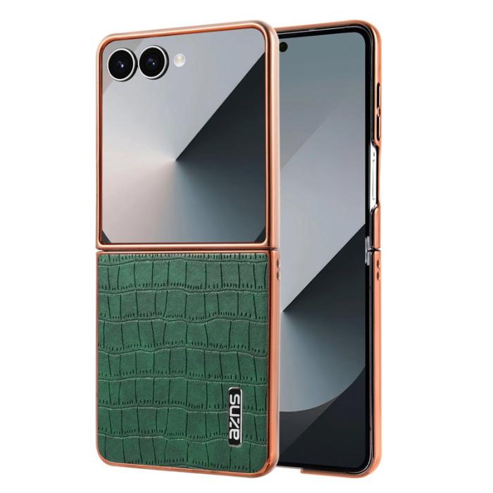AZNS - AZNS Samsung Galaxy Z Flip7 Fodral Electroplating PU + PC - Grön