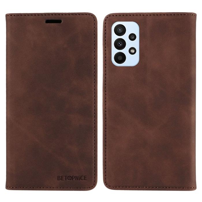 BETOPNICE - BETOPNICE 003 Samsung Galaxy A53 Plånboksfodral Konstläder - Brun