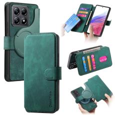 CASENEO - CASENEO Xiaomi 14T Pro Magnetiskt Pl&aring;nboksfodral Konstl&auml;der - Gr&ouml;n