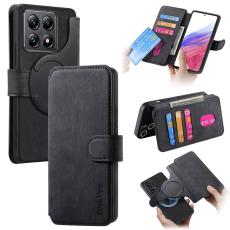 CASENEO - CASENEO Xiaomi 14T Pro Magnetiskt Pl&aring;nboksfodral Konstl&auml;der - Svart
