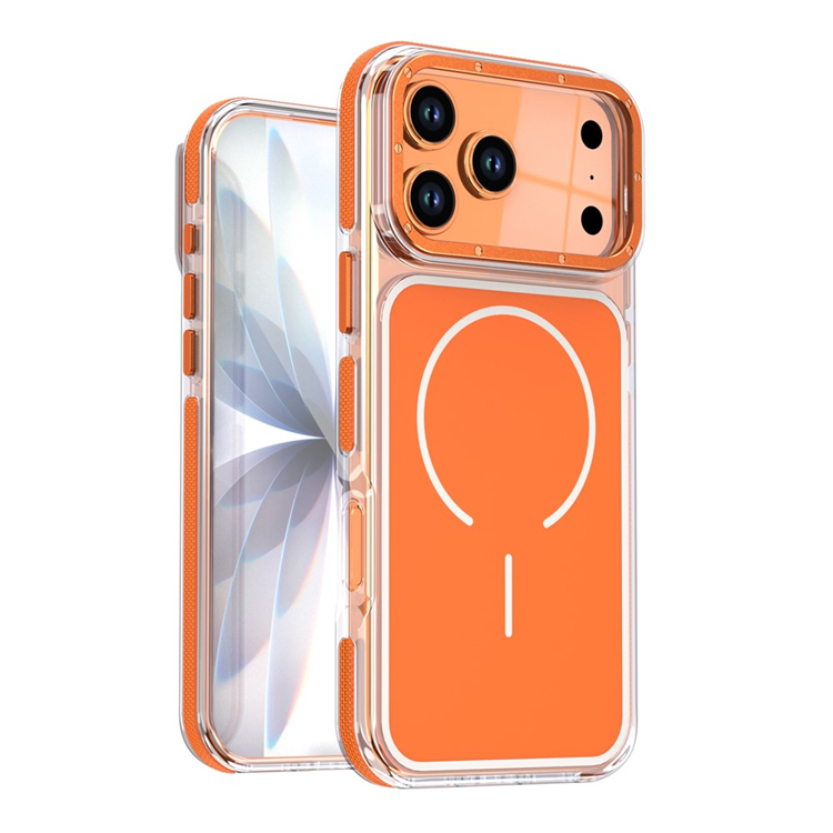 iPhone 17 Pro Max Mobilskal MagSafe Dual Färg Shockproof - Orange (Orange) | 2353 | AlltMobil