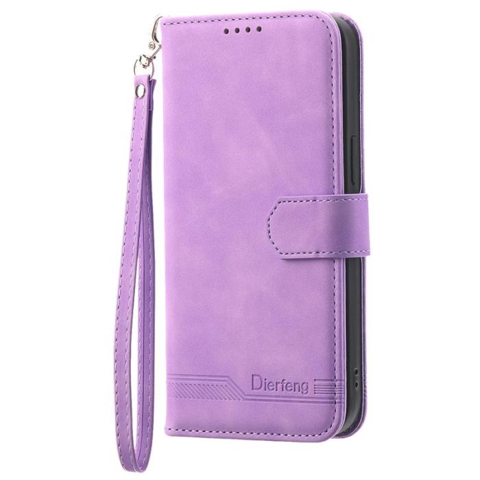 DIERFENG - DIERFENG DF-03 Samsung Galaxy S25 Edge Plånboksfodral Konstläder - Lila