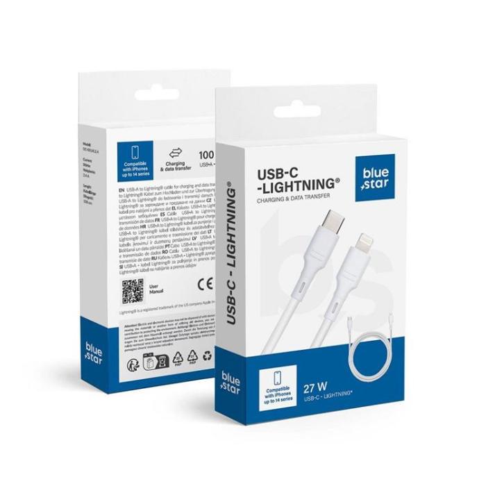 Blue Star - Blue Star USB-C till Lightning kabel 1m 27W - Vit