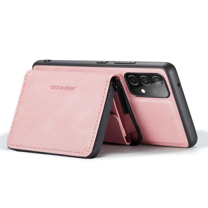 JEEHOOD - JEEHOOD Detachable Zipper Wallet Mobilskal för Samsung Galaxy A32 5G - Rosa