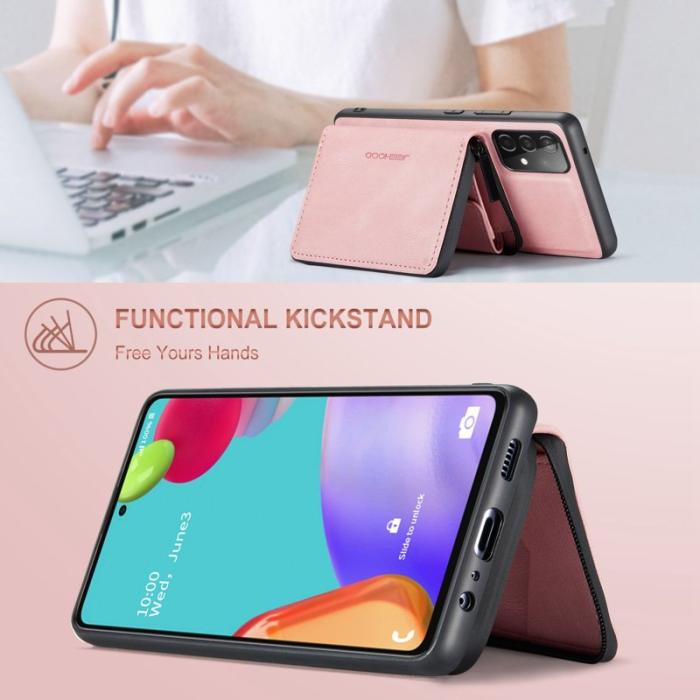 JEEHOOD - JEEHOOD Detachable Zipper Wallet Mobilskal för Samsung Galaxy A32 5G - Rosa