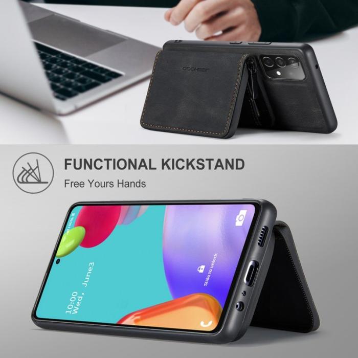 JEEHOOD - JEEHOOD Detachable Zipper Wallet Mobilskal för Samsung Galaxy A32 5G - Svart