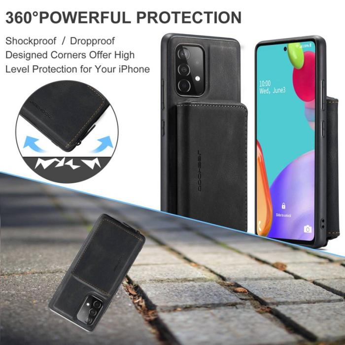 JEEHOOD - JEEHOOD Detachable Zipper Wallet Mobilskal för Samsung Galaxy A32 5G - Svart