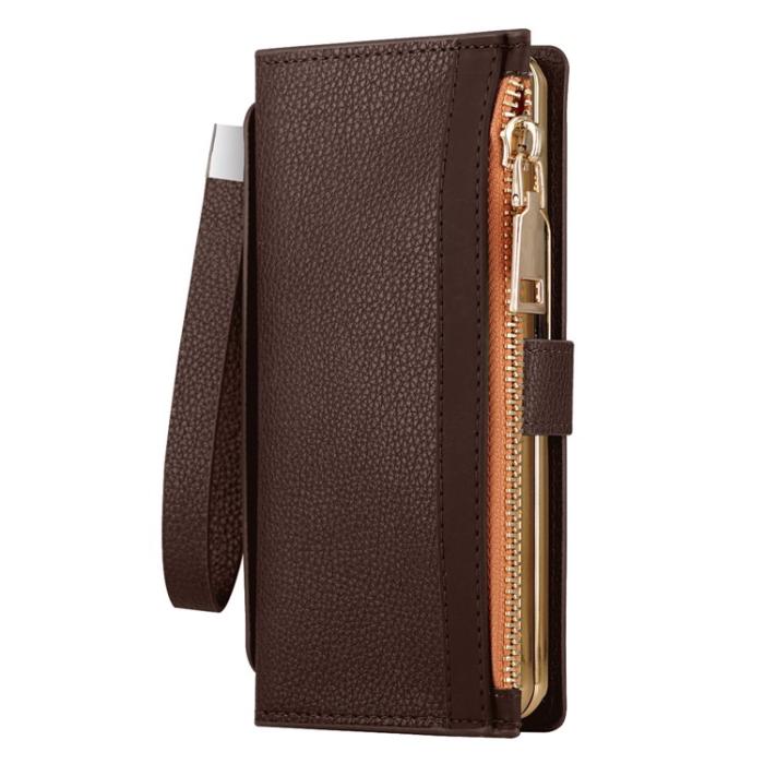 A-One Brand - Galaxy Z Fold 4 Plånboksfodral RFID Zipper - Brun