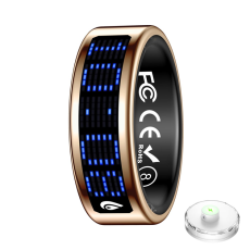 A-One Brand - Digital Display Smart Ring med Laddningsfodral SR16 - Guld