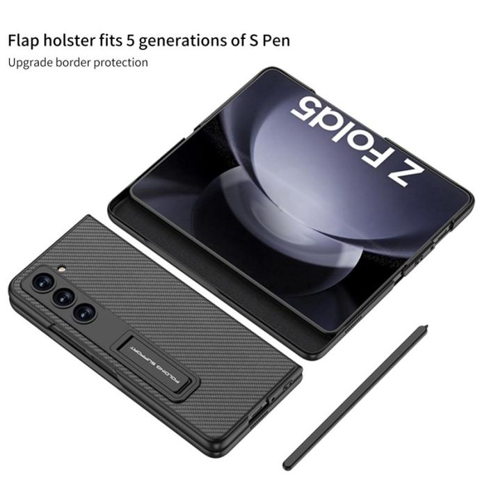 GKK - GKK Samsung Galaxy Z Fold5 Fodral KonstLäder - Silver