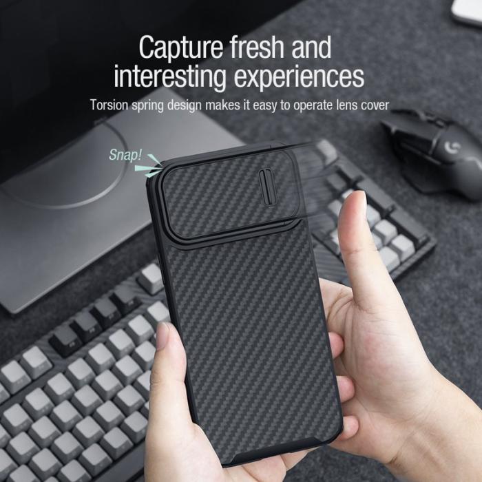 Nillkin - NILLKIN Carbon Fiber Mobilskal för iPhone 14/13, Svart