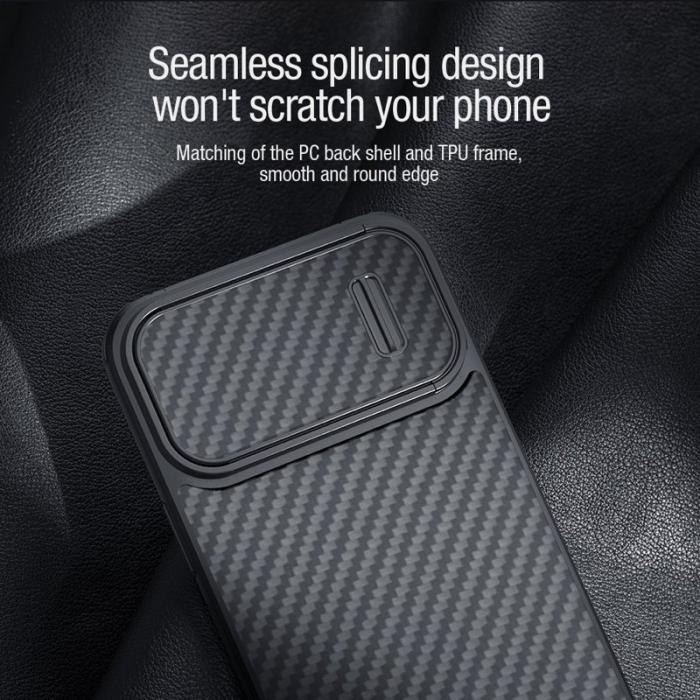 Nillkin - NILLKIN Carbon Fiber Mobilskal för iPhone 14/13, Svart