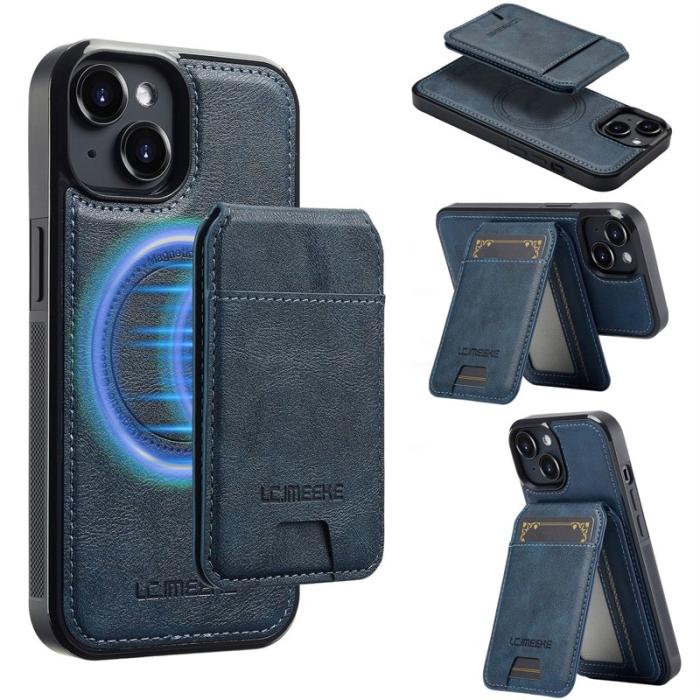 LC.imeeke - LC.IMEEKE L3 iPhone 14 Plus Fodral KonstLäder - Blå