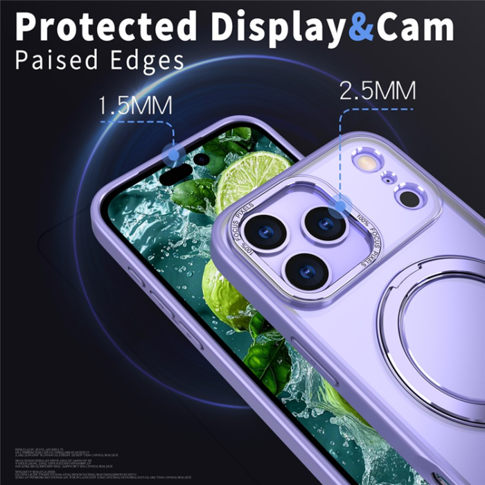 A-One Brand - iPhone 17 Pro Mobilskal Ring Kickstand TPU PC - Lila