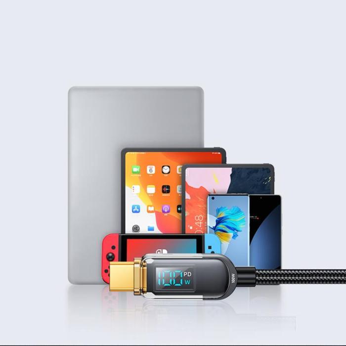 Joyroom - Joyroom Fast USB-C till USB-C kabel 100W 1.2m - Svart