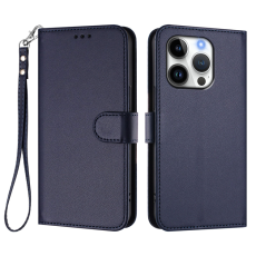 A-One Brand - iPhone 15 Pro Plånboksfodral Läder med Handledsrem - Blå