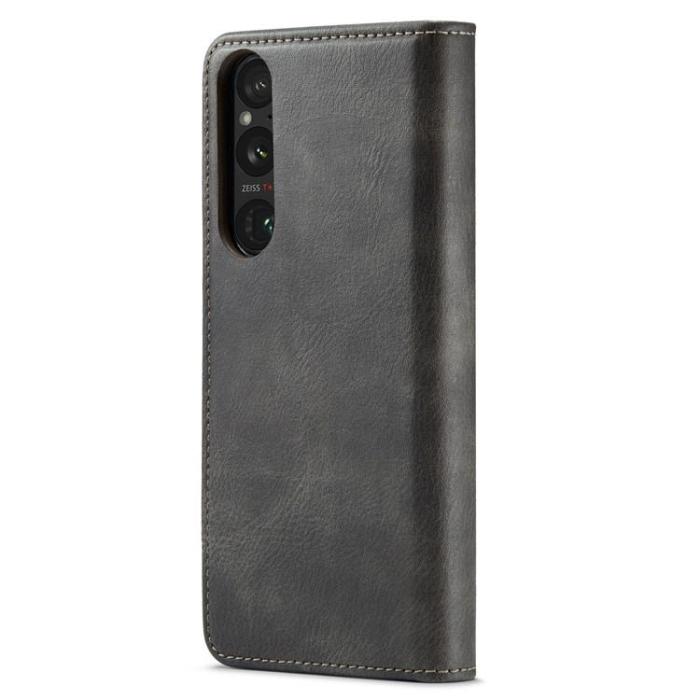 DG.MING - DG.MING Sony Xperia 1 V Plånboksfodral Äkta Läder 2in1 - Grå