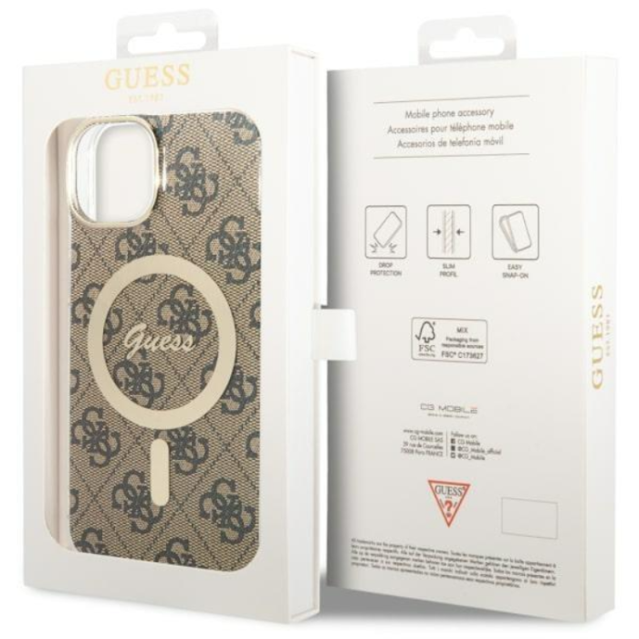 Guess - Guess iPhone 14 Plus Mobilskal MagSafe - Brun