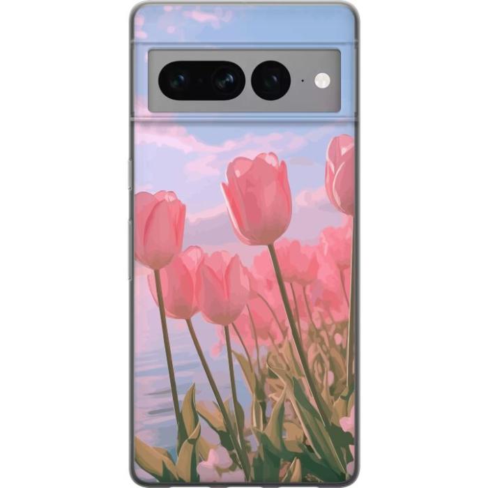 iSecrets - Mobilskal till Google Pixel 7 Pro med Rosa Tulpaner
