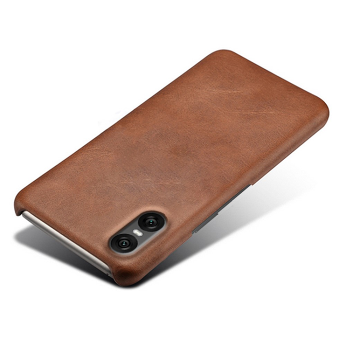 A-One Brand - Sony Xperia 10 VII Mobilskal Calfskin Texture PU-Läder - Brun