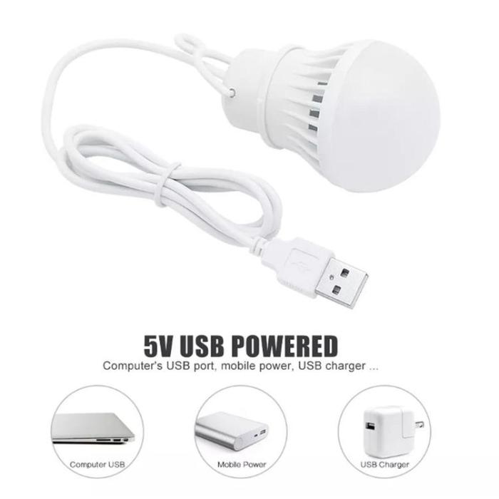 OEM - LED-lampa till USB vitt ljus 5W kabel lång 1m 350lm
