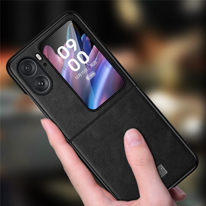 SULADA - SULADA Oppo Find N2 Flip Mobilskal PU-Läder - Svart