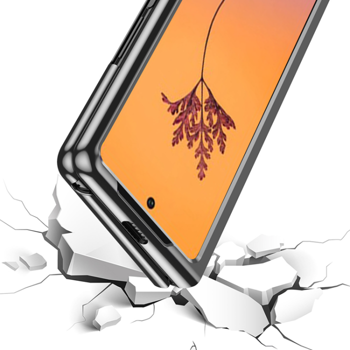 OEM - Galaxy Z Fold 4 Skal Plating Metallic Frame - Blå