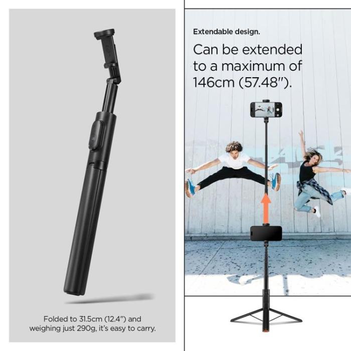 Spigen - Spigen Selfiestick Tripod Bluetooth S541W - Svart