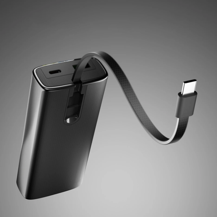 SBS - SBS Powerbank 10000mAh 20W PD Och USB-C Kabel med LCD - Grå