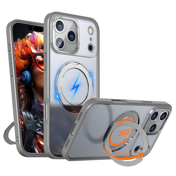 Mobilskal till iPhone 17 Pro MagSafe TPU + Acrylic Kickstand - Titangrå | 2353 | AlltMobil
