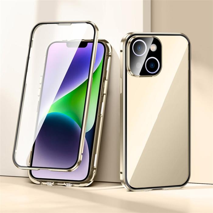 A-One Brand - iPhone 14 Plus Skal Metall Magnetic - Guld