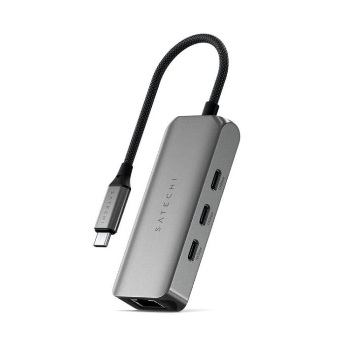 Satechi - Satechi 4-i-1 USB-C-Hubb med 25 gigabit Ethernet - Rymdgrå
