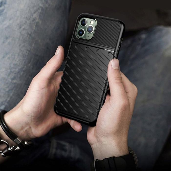 Forcell - Forcell iPhone 14 Pro Skal Thunder Mjukplast Svart