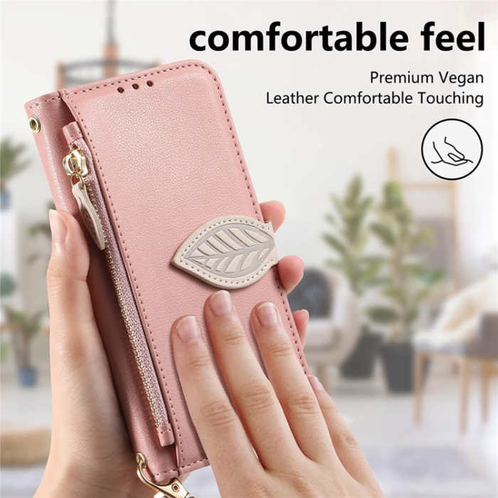 A-One Brand - iPhone 17 Plånboksfodral Leaf Magnetiskt Spänne Läder