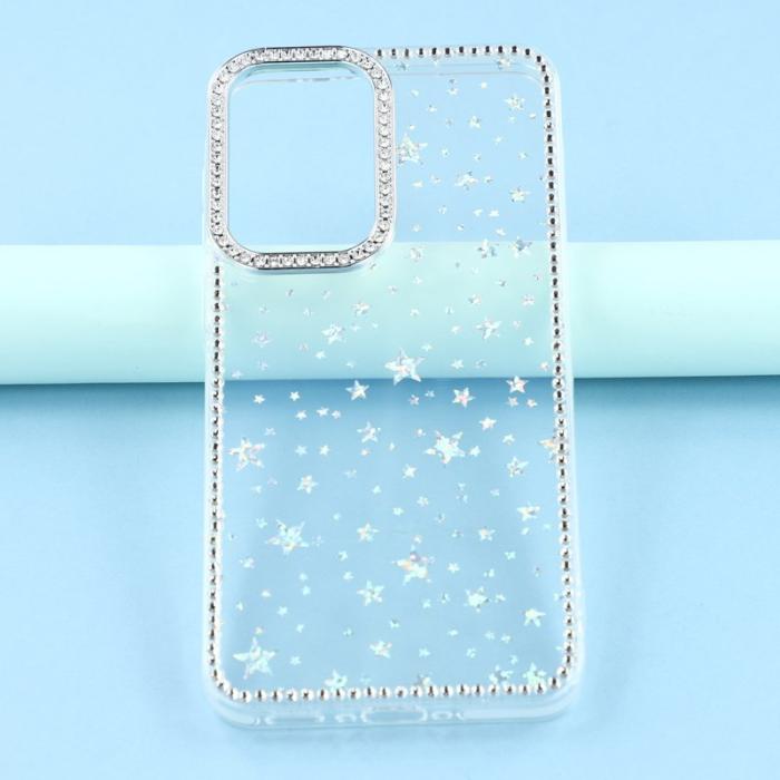 OEM - Rhinestone Samsung Galaxy S26 Skal Glitterkant TPU + PC - Stjärntransparent