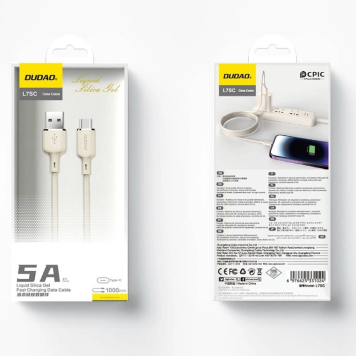 Dudao - Dudao USB-C till USB-A kabel 1m - Beige