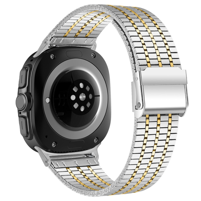 A-One Brand - Galaxy Watch 8/8 Classic (40/44/46mm) Armband Stainless Steel - Silver/Guld