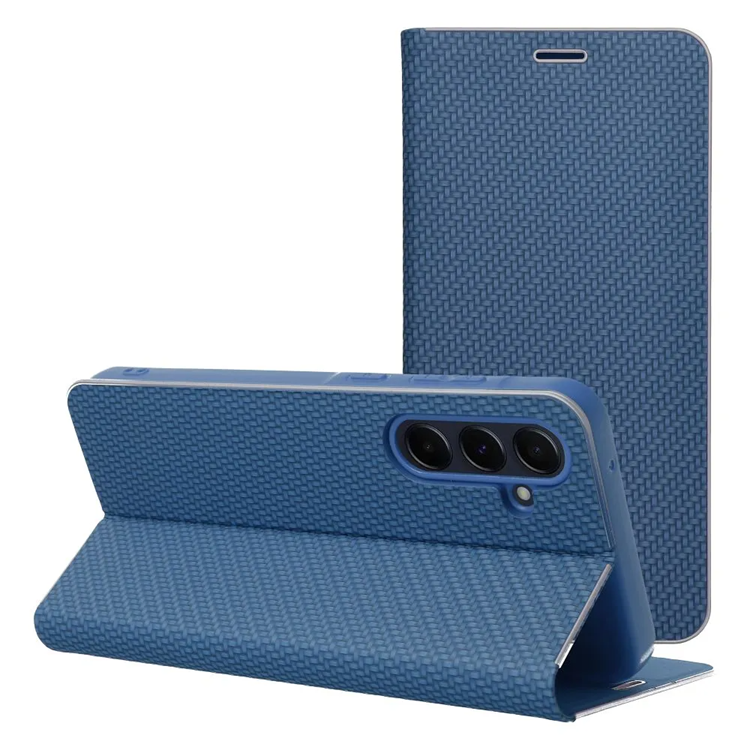 Galaxy S25 Edge Plånboksfodral Luna Carbon - Blå | 2353 | AlltMobil